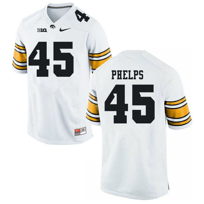 Men #45 Nick Phelps Iowa Hawkeyes College Football Jerseys Sale-White - Click Image to Close